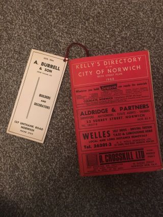 Kelly’s Directory Of The City Of Norwich 1968 With Book Mark