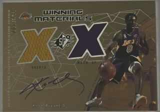 2002 - 03 Ud Spx Winning Materials - Kobe Bryant - Auto/jersey Card - 100 Limited