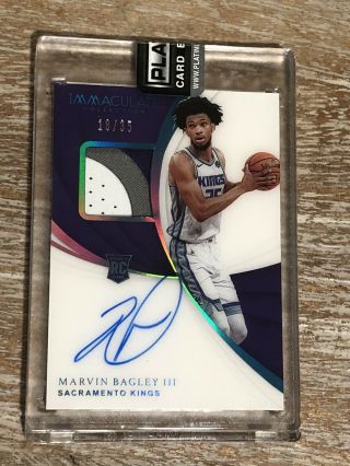 2018 - 19 Immaculate Marvin Bagley Iii Rookie Auto Patch Jersey Number 18/35 Kings