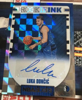 Luka Doncic Rookie Auto Ink Nba Hoops 2018 - 19 Panini
