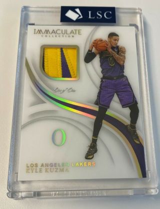 2018 - 19 Immaculate Kyle Kuzma Patches Jersey Number 1/1