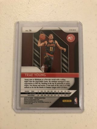 2018 - 19 Prizm Choice Green Blue Yellow Prizm Refractor Trae Young 78 RC Hawks 2