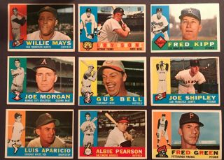 37 Different 1960 Topps Baseball Cards Mays Kaline Maris Aparicio