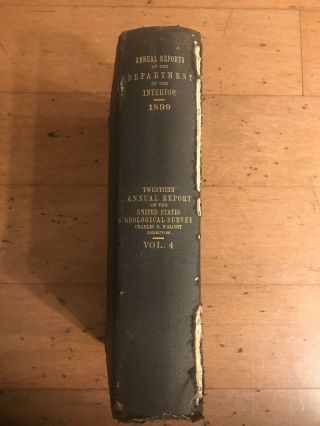 19th Annual Report Of The Usgs To Sec.  Of Interior 1899 Walcott
