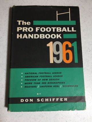 Don Schiffer - The Pro Football Handbook 1961 - With Dust Jacket