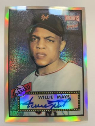 Willie Mays 2001 Topps Archives Certified Autograph on Card Auto 3