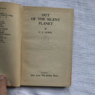 C S Lewis Out Of The Silent Planet Early Hb Ed