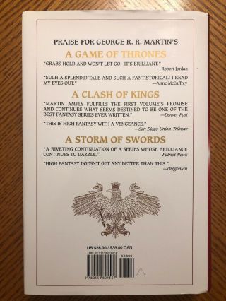 A Feast for Crows George RR Martin 2005 | 1st Printing Hardcover Game of Thrones 2