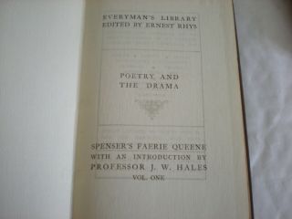 Spenser ' s The Faerie Queen Both Volumes Published By Dent Everymans Library 3
