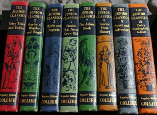 The Junior Classics Young Folks Shelf Of Books (1,  2,  3,  5,  7 - 10) Collier 1953