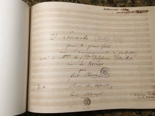 Chopin - Piano Concerto In F Minor,  Op.  21.  Autograph Manuscript Facsimile,  2005