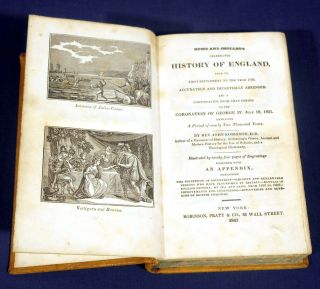 1841 Hume,  Smollet ' s Celebrated History of England by John Robinson Leather HC 2