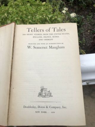 W.  Somerset Maugham - Tellers of Tales - First Edition 1939 very good 3