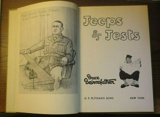 Vintage 1943 Hc World War 2 Humor Jeeps & Jests Bairnsfather 1st Ed