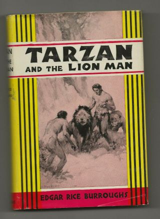Tarzan And The Lion Man Edgar Rice Burroughs 1934 Hardcover With Dustjacket