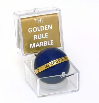 Golden Rule Marble " Do Unto Others.  " Any Color Acrylic Cat 