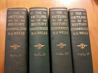 H.  G.  Wells " The Outline Of History " Four Volume Set