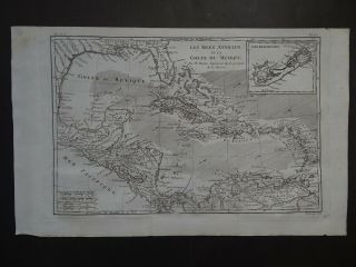1780 Bonne Atlas Map Gulf Of Mexico - Antilles - Caribbean - Golfe Du Mexique
