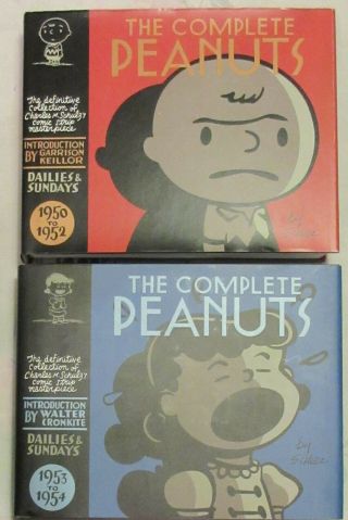2 Vols.  Of The Complete Peanuts:1950 - 52 & 1953 - 54,  Schultz,  Hardcover,  Djs,