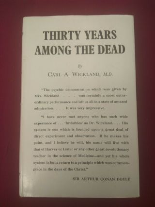 Thirty Years Among The Dead Spiritualism Book Carl Wickland Hardback Book 1978
