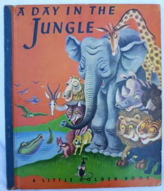Vintage Little Golden Book A Day In The Jungle - 1943 1st