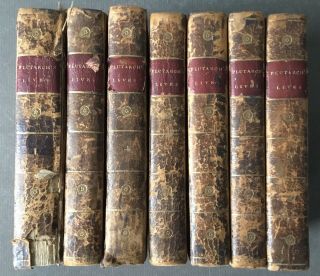 Plutarch’s Lives Langhorne 7 Of 8 Volumes Old 1808 Book Set