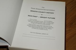 BRAZOS COUNTY HSTORY HONORING THE TEXAS SESQUICENTENNIAL 1836 - 1986 2
