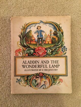 Aladdin And The Wonderful Lamp Mackinstry Color Illus 1935,  1st Print Hc Dj