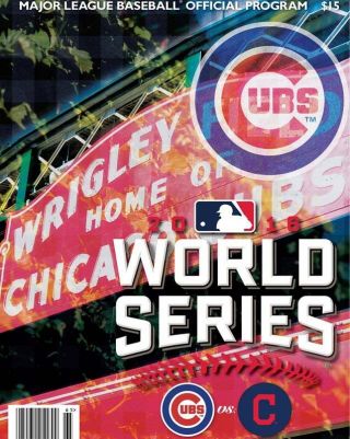 Chicago Cubs Vs Cleveland Indians 2016 World Series Mlb Official Program /
