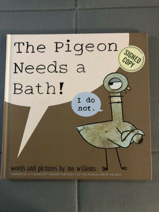 Mo Willems The Pigeon Needs A Bath Signed