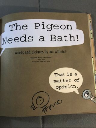 Mo WILLEMS The Pigeon Needs A Bath Signed 2