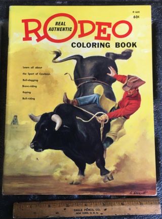 1964 Rodeo Coloring Book By Chuck Chesnut.  Rodeo Publication Fresno California