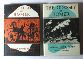 The Iliad Of Homer & The Odyssey Babara Leonie Picard / Kiddell Monroe 1975 Ed.