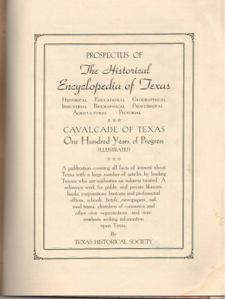1936 Texas Centennial Encyclopedia of Texas Mug Book Promotion Booklet 2