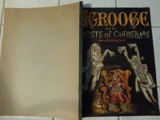 Vintage oversized Scrooge and the Ghosts of Christmas story coloring book 22x17 