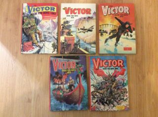 5 Vintage The Victor Book For Boys 1967 - 1985