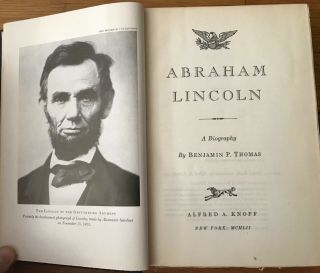Abraham Lincoln A Biography By Benjamin P.  Thomas Very Rare 1952 Pre - Publishing