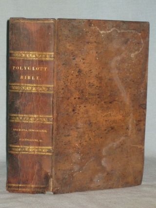 1840 Book The English Version Of The Polyglott Bible With Kendall Family History