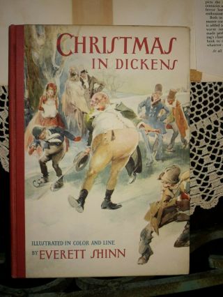 Christmas in Dickens Everett Shinn Color Illustrated 1st Ed. ,  Dust Jacket 1941 2