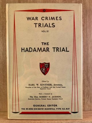 War Crimes Trials Vol.  Iv; The Hadamar Trial Hc In Fine Dj 1949