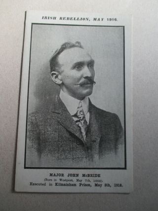 Early Postcard Of Major John Mcbride By Powell Press 1916 Easter Rising\ Irish