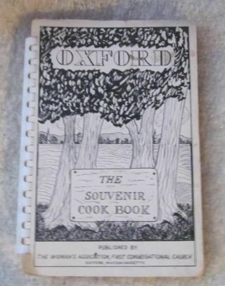 1951 Spiral Church Cookbook Cook Book Oxford Ma Hand Written Recipes Dar Letter