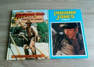 Indiana Jones Annual/temple Of Doom Story Book Vintage Film Hardback X 2 1984/90
