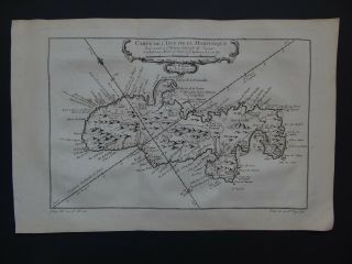 1758 Bellin Atlas Map Martinique - Carte L 