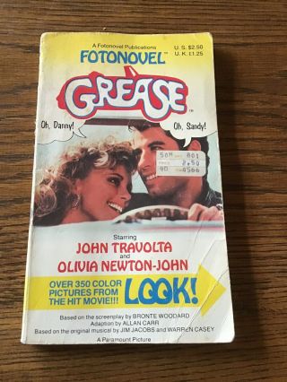 Grease Fotonovel 1978 Paperback John Travolta,  Olivia Newton - John Picture Book