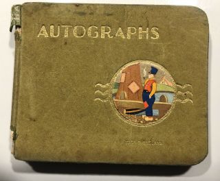 Vintage Autograph Book Late 1930’s Cartoons / Sketches / Poem Hereford Owned