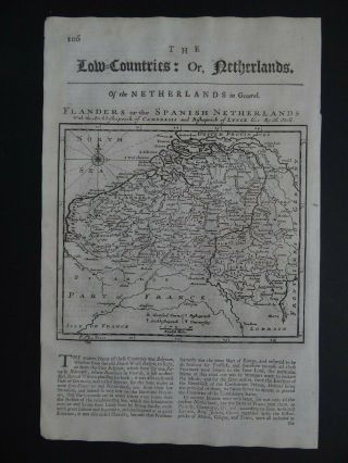 1722 Herman Moll Atlas Map Belgium - Low Countries - Netherlands
