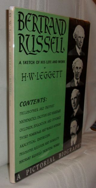 H.  W.  Leggett Bertrand Russell: A Sketch Of His Life And Work 1950 First Edition