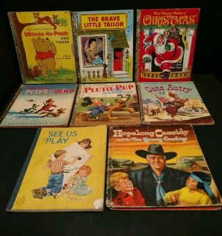 8 Vintage Childrens Books Little Golden Cozy Corners Hopalong Cassidy Bt55