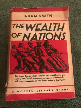 Rare Fine 1937 Modern Library Giant In Dj The Wealth Of Nations - Adam Smith